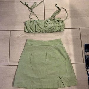 Shein, xs sage green two piece set